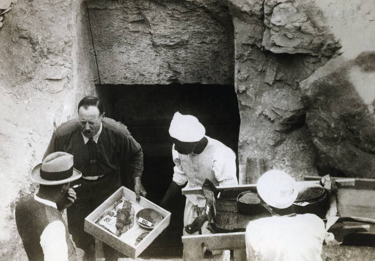Howard Carter Standing at the Tomb of Tutankhamun
