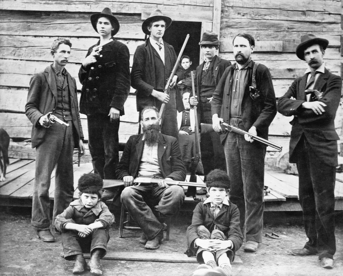 Men of the Hatfield Family Holding Fire Arms