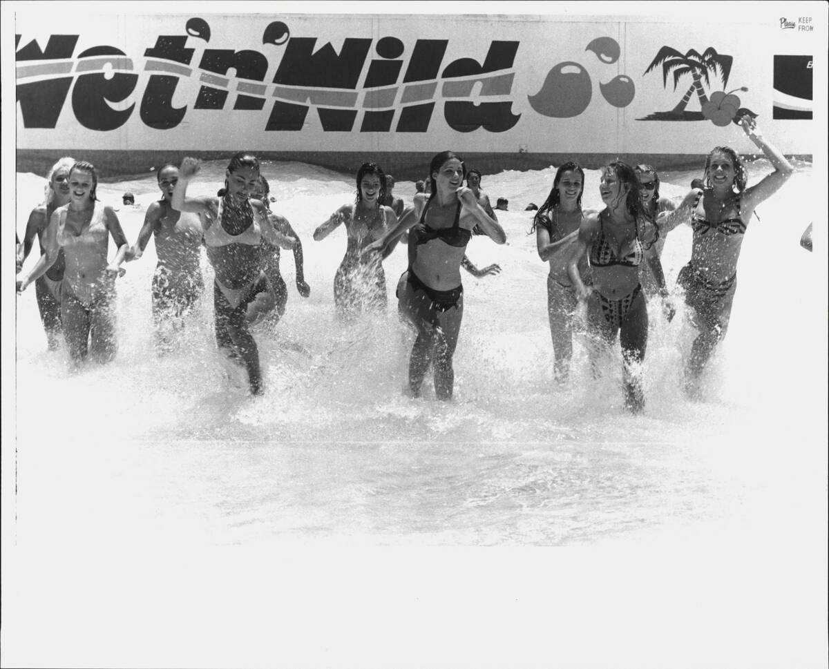 Miss Hawaiian tropic entrants relax at Wet 'N' Wild Gold Coast.