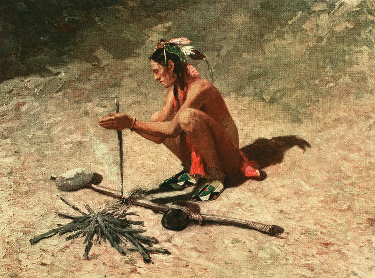 Native American Starting Fire