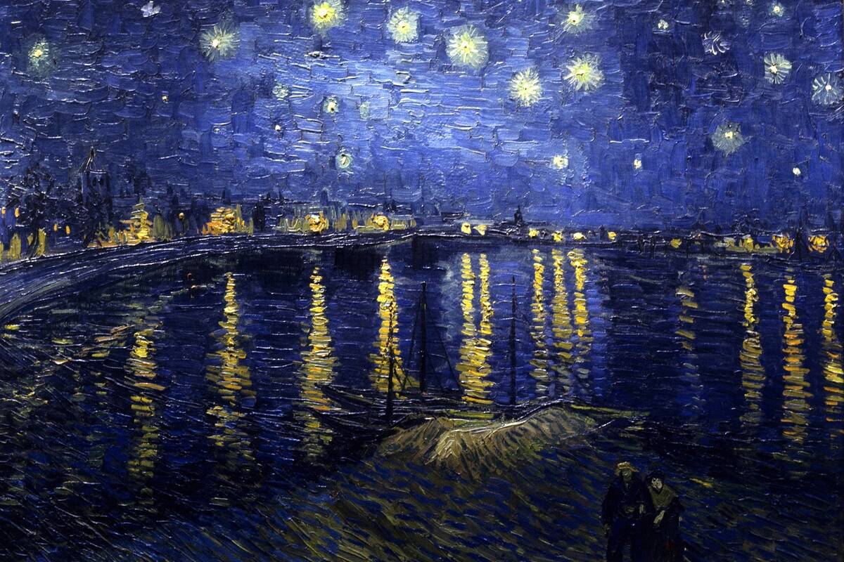 Starry Night Over the Rhone (September 1888) by Vincent Willem van Gogh (30 March 1853 - 29 July 1890), Dutch post-Impressionist painter. ...