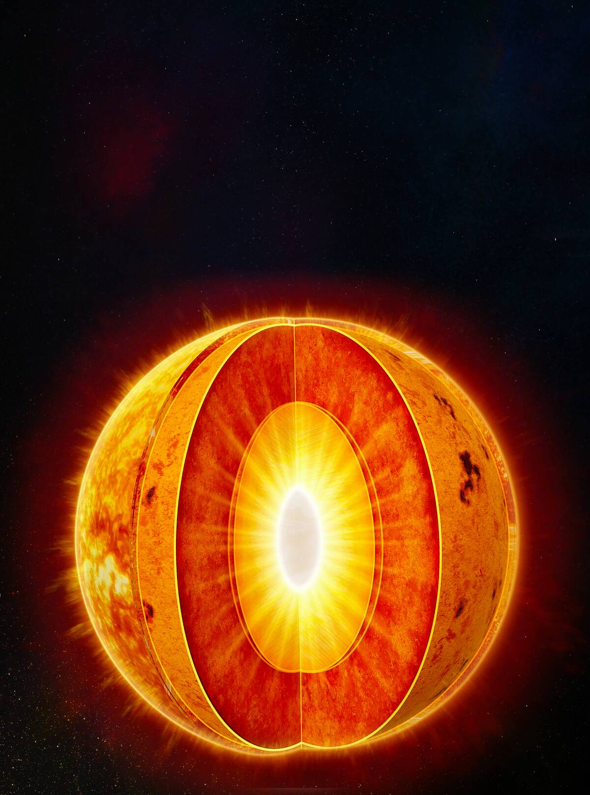 The Sun Cross Section Illustration