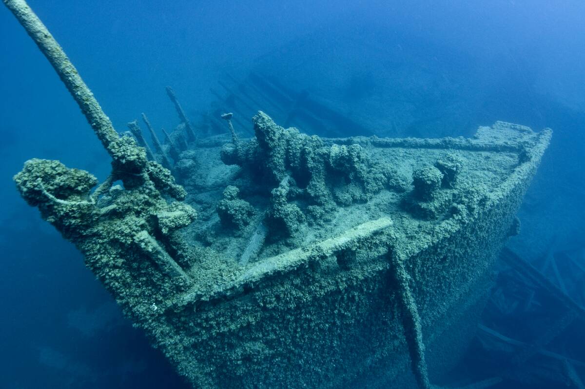 Thunder Bay National Marine Sanctuary. Located on Lake Huron - The steel bulk freighter Grecian is just one of the many wrecks protected in the sanctuary ca. 12 May 2009