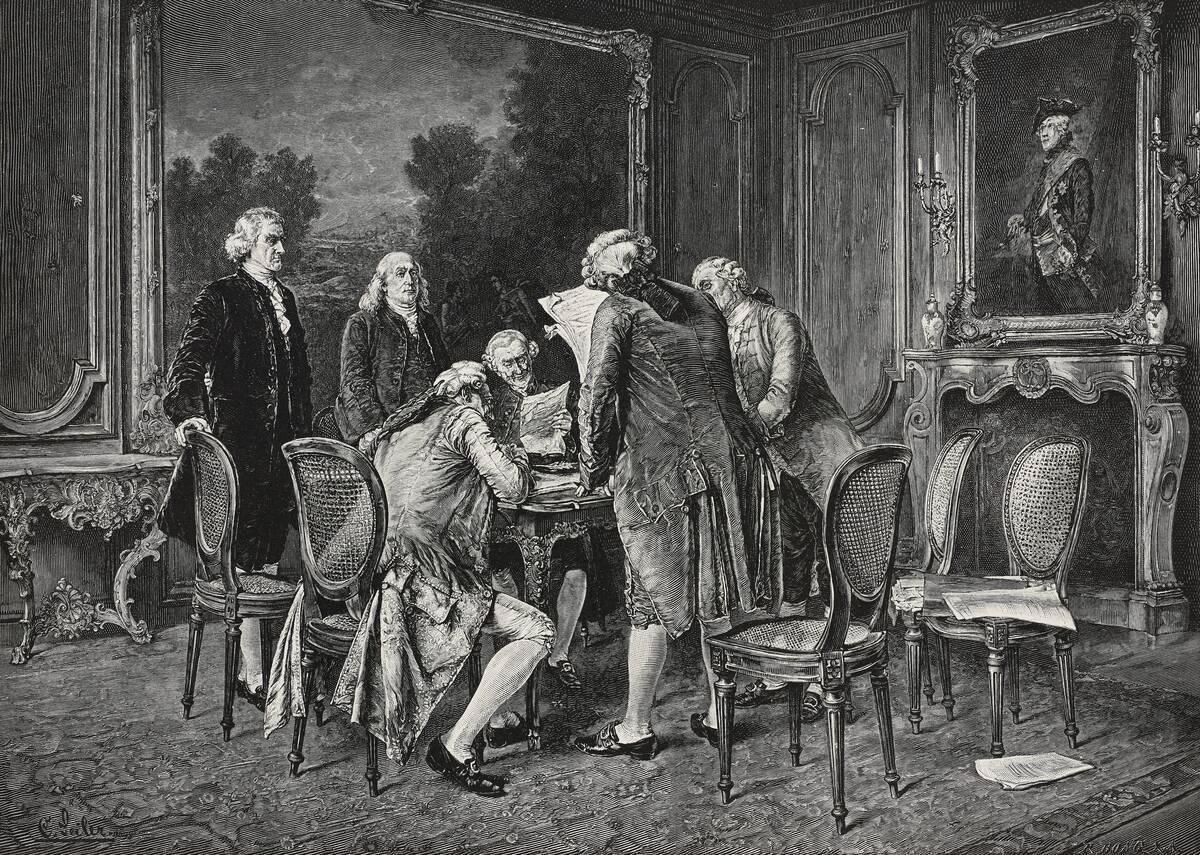 Treaty of Paris, painting by Carl W. A. Seiler