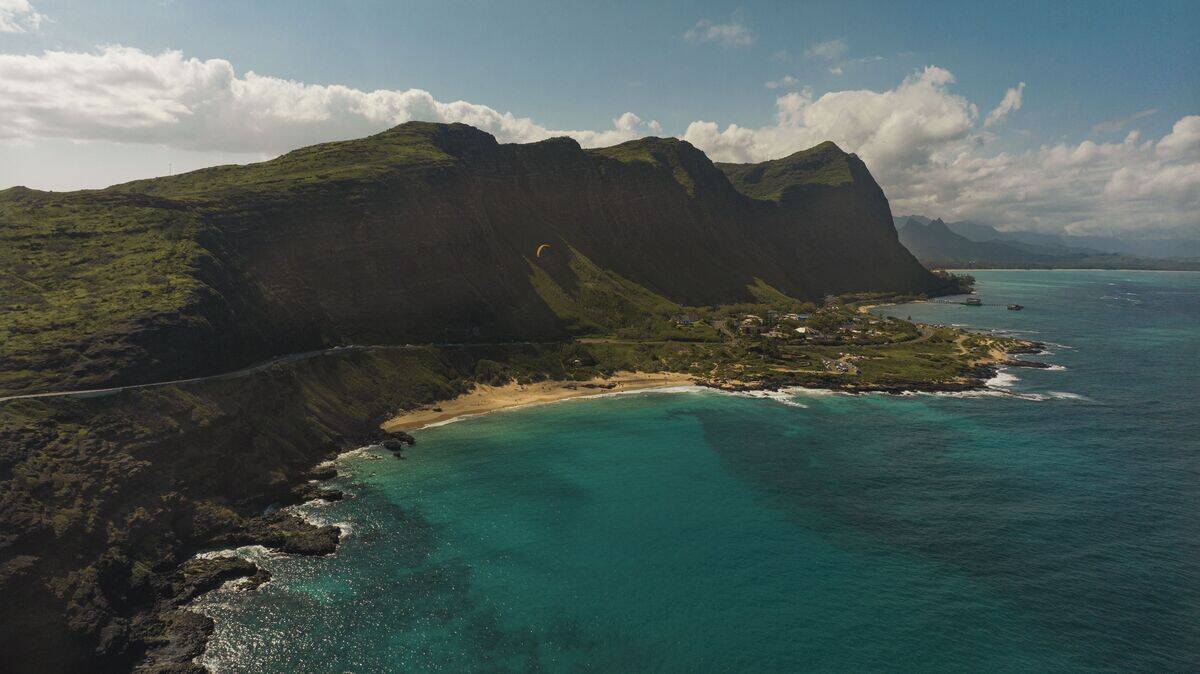 White sandy beaches of Haleiwa Hawaii, Big Island
