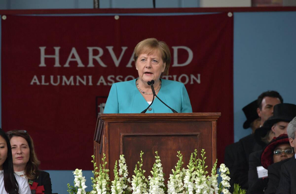 German Chancellor Angela Merkel Speaks At Harvard Commencement