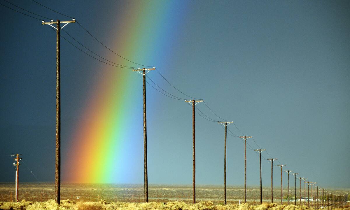 Rainbow and Power Poles
