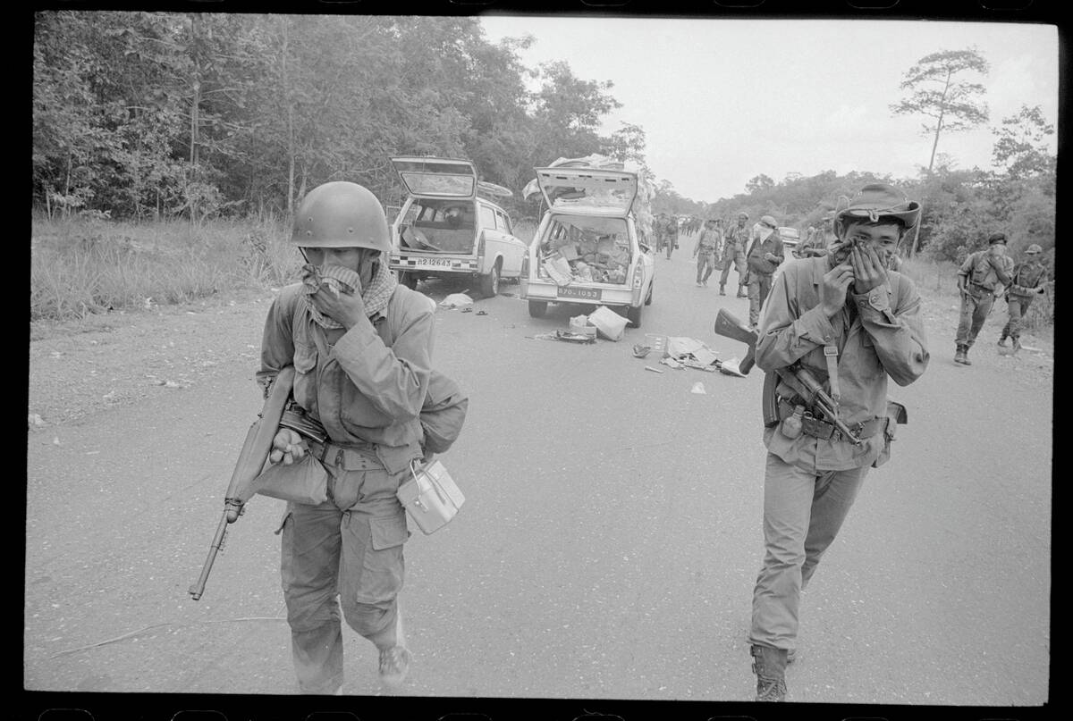 Soldiers Covering Their Faces