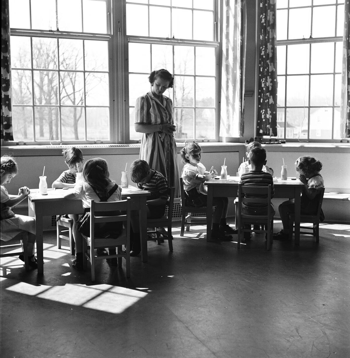'A Young Girl's First Day Of School'