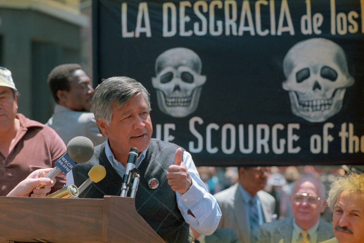 Cesar Chavez Speaking at Protest
