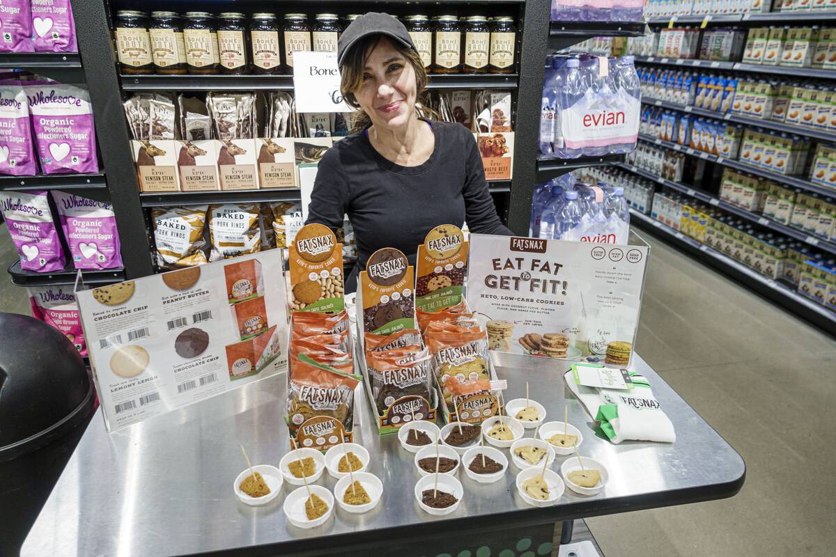 Florida, Orlando, Whole Foods Market, woman distributing free food samples, Fat Snax keto cookies