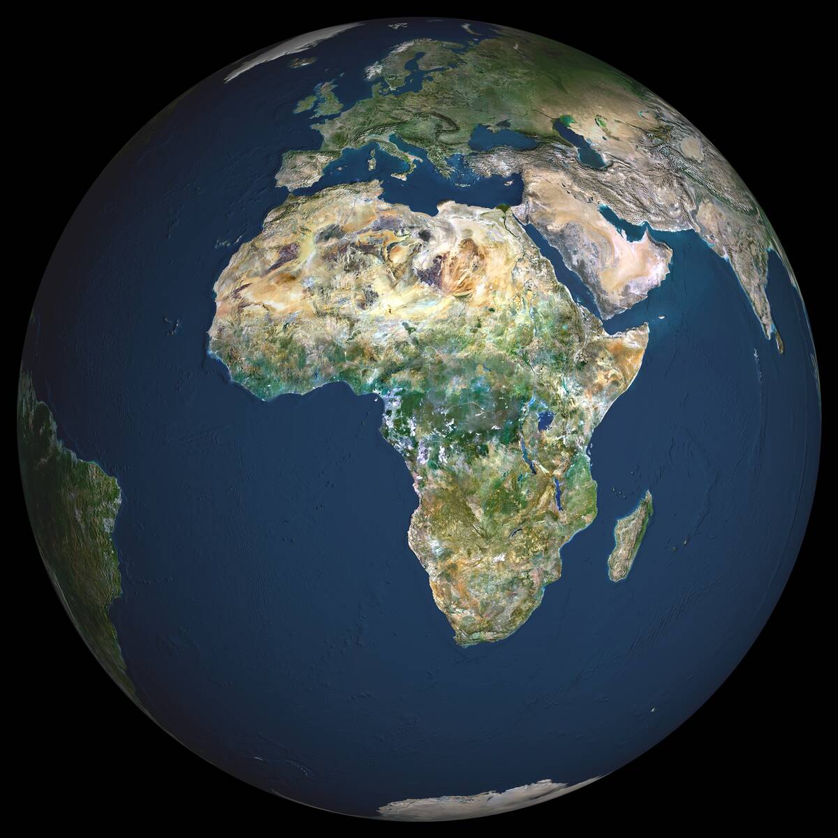 Globe Africa, True Colour Satellite Image