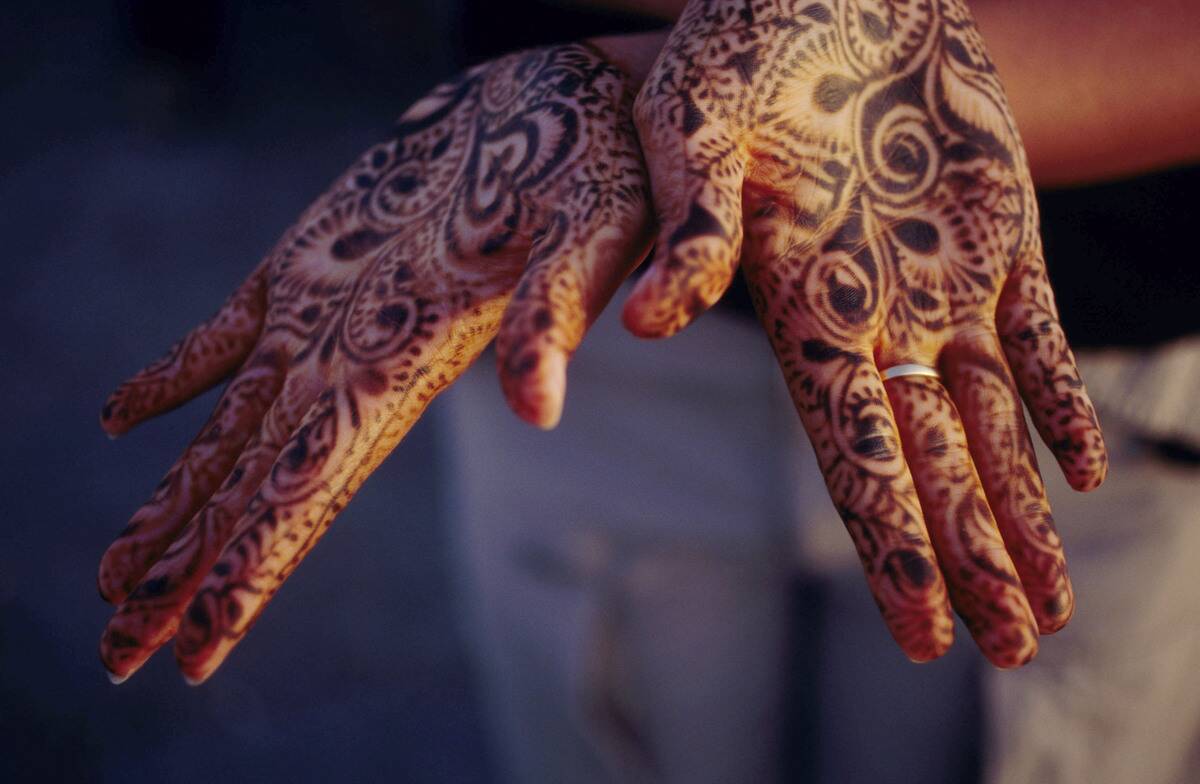 Hands Decorated With Henna -