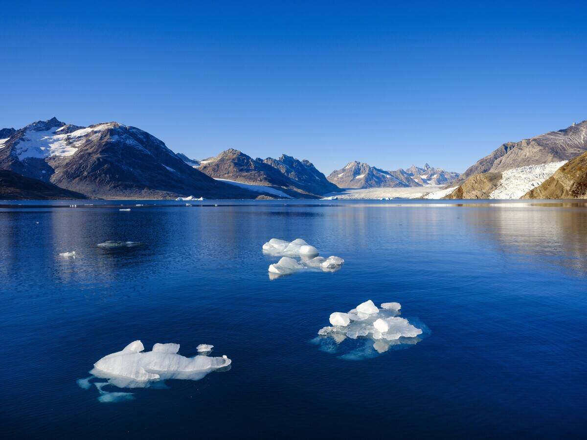 Karale glacier in the Sermiligaaq Fjord. Ammassalik region in the north east of Greenland. North America , Greenland, Ammassalik, danish territory, October