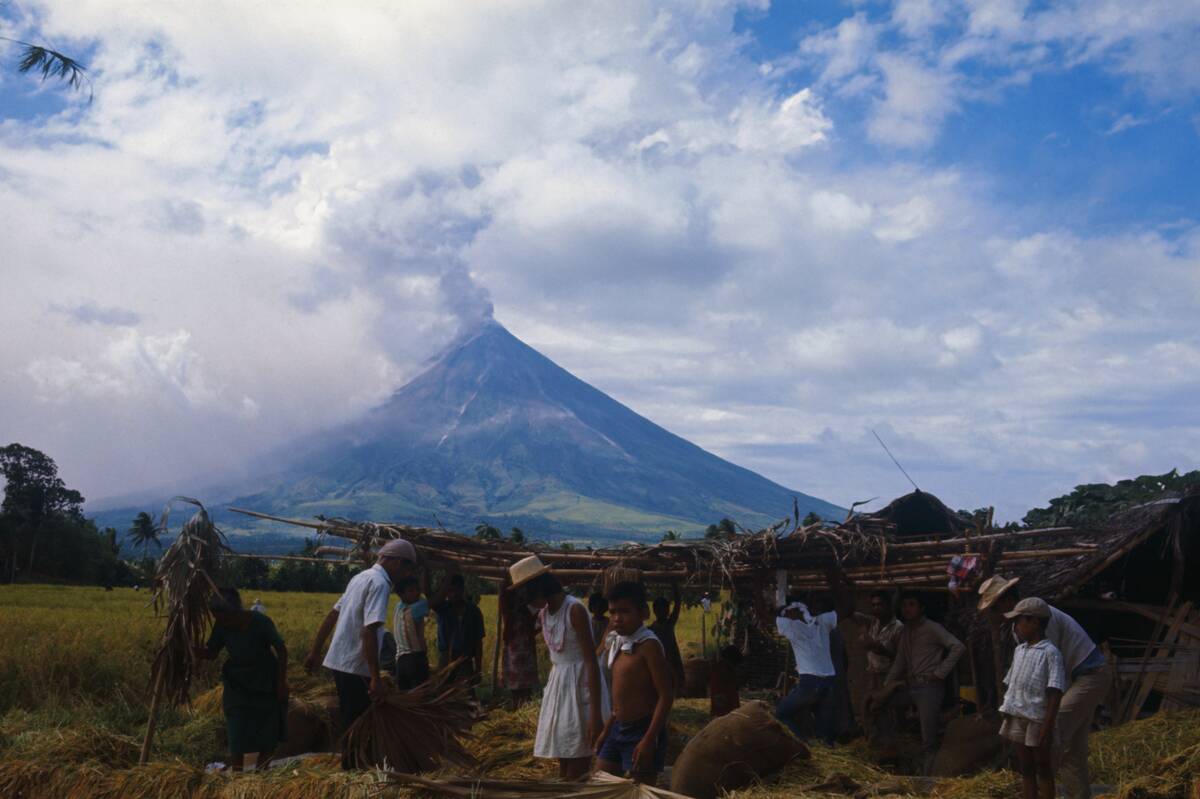 People Against Volcanic Background