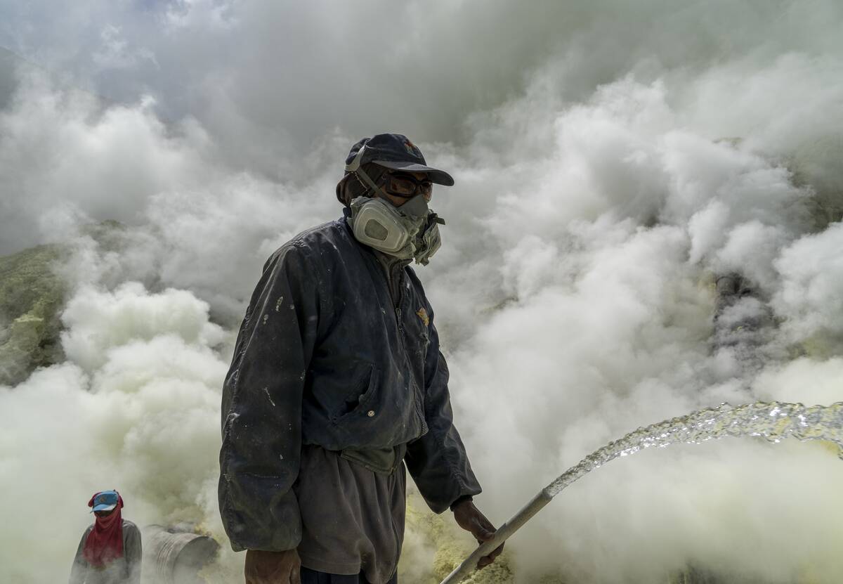 Sulphur Mining in Indonesia