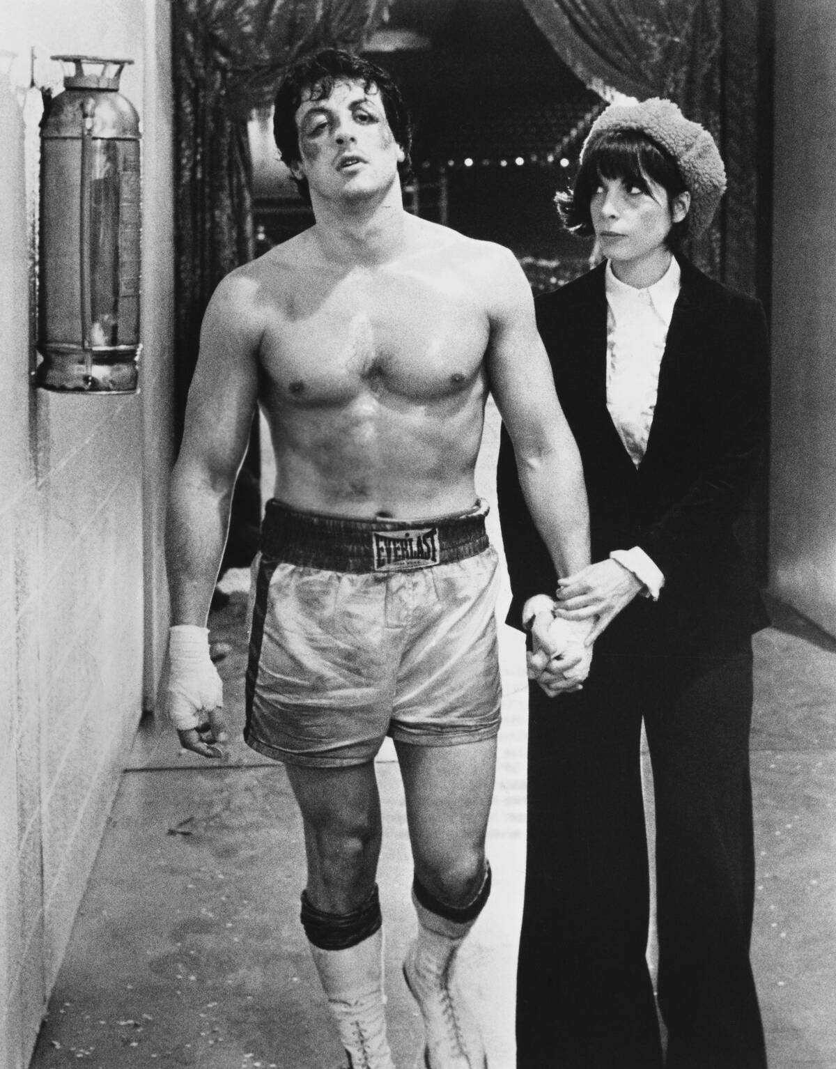 Sylvester Stallone and Talia Shire in Rocky