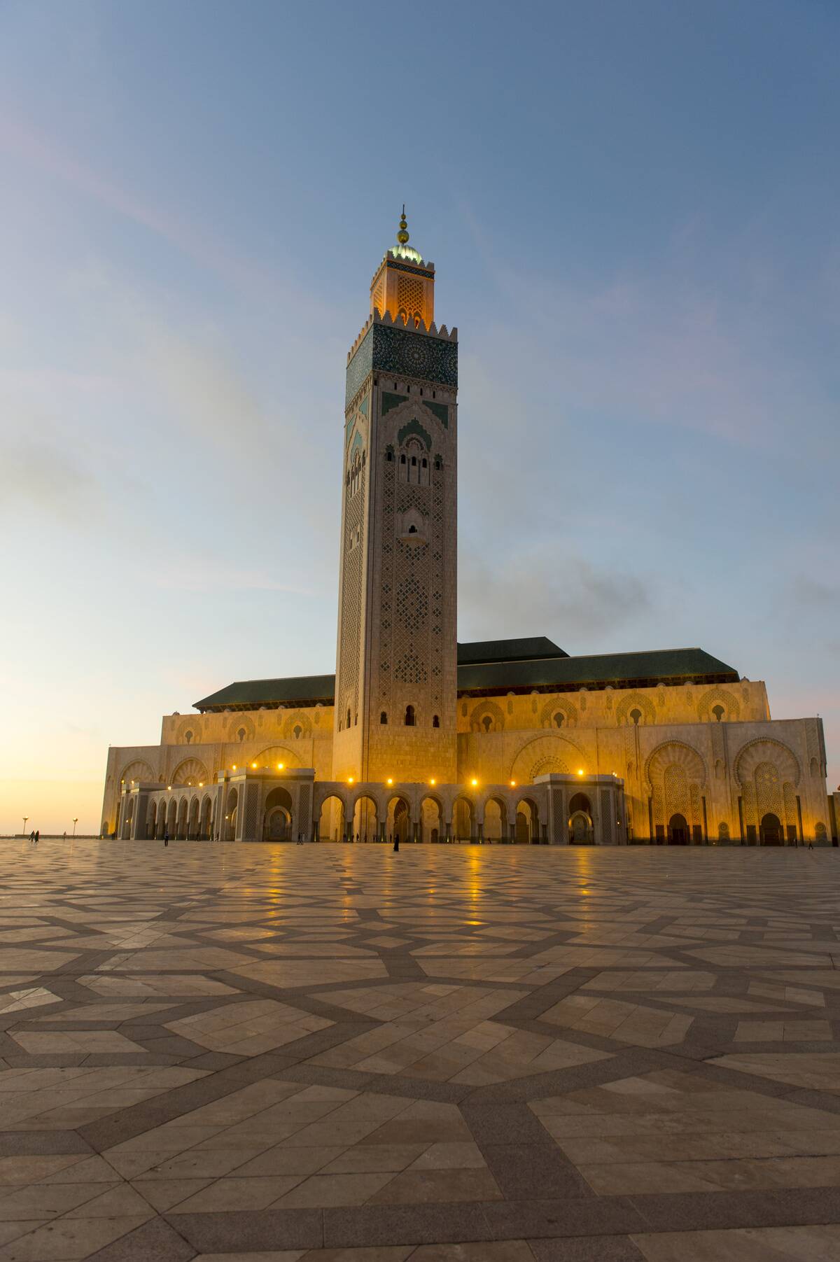 The largest mosque in Morocco and Africa is the Hassan II...