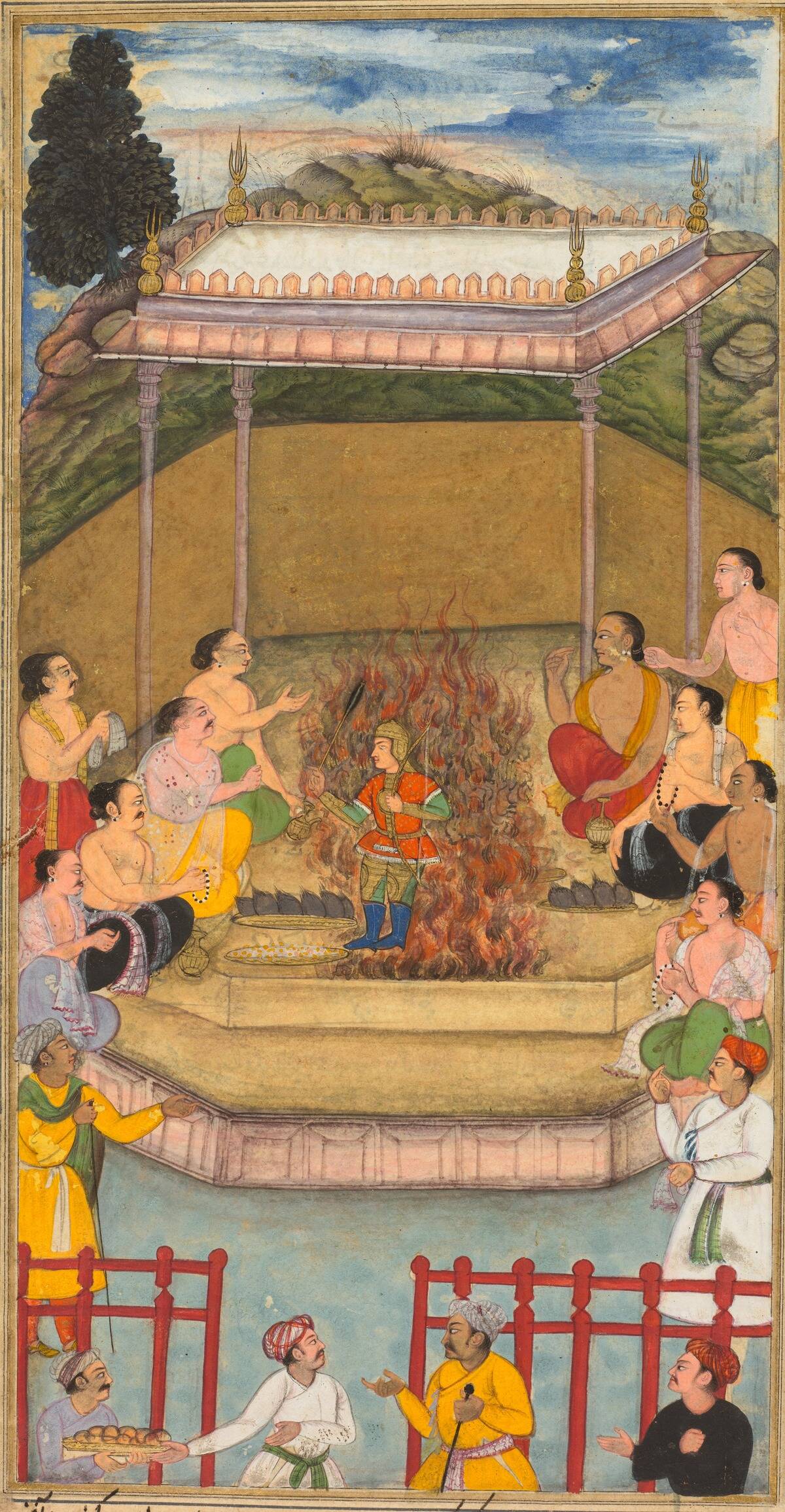 Yaja And Upayaja Perform A Sacrifice For The Emergence Of Dhrishtadyumna From The Fire...