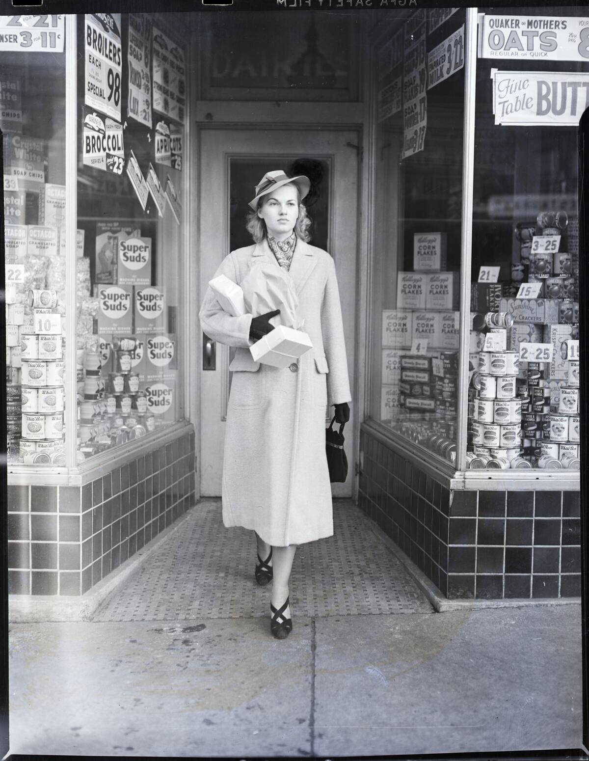 Young Woman Coming Out Of Grocery