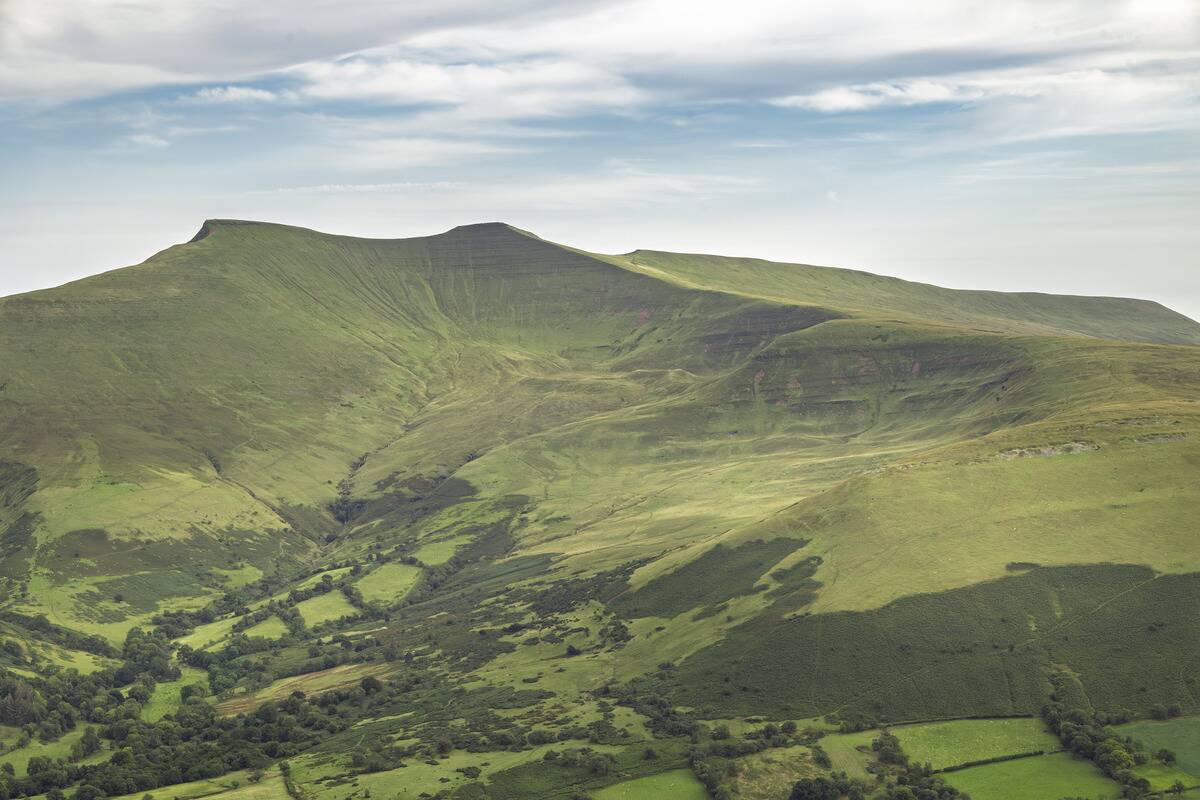 Aerial view of the Brecon beacons