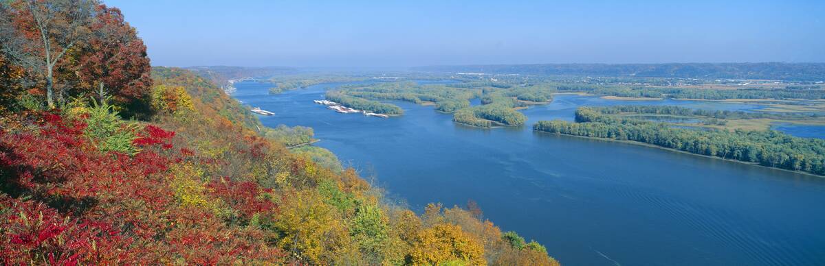 Confluence of Mississippi and Wisconsin Rivers, Iowa