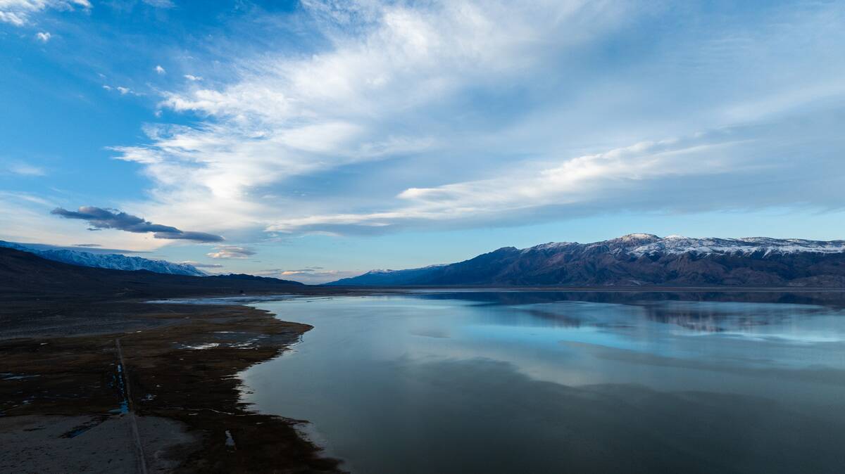 High clouds drift over the Owens Valley...