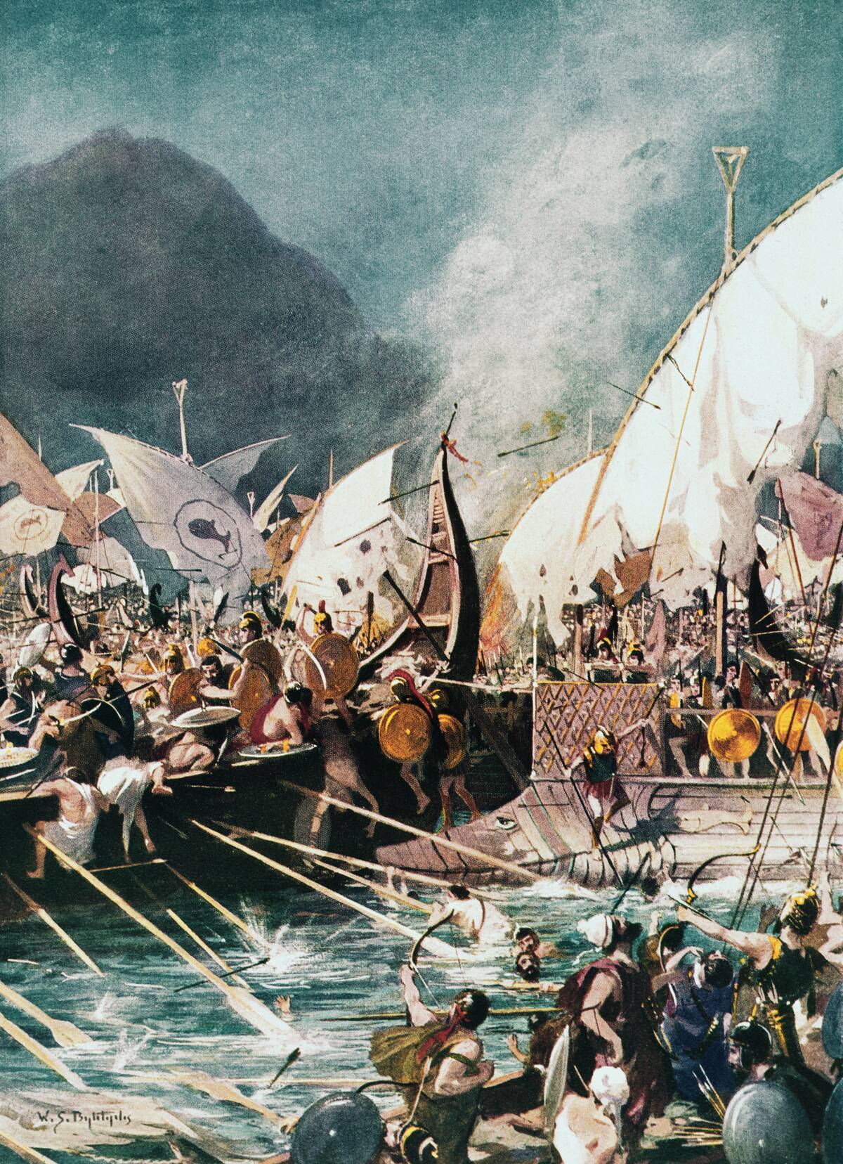 Illustration of Greek Sea Battle