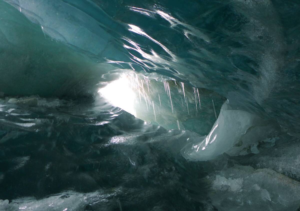 Magnificent Scenery Of Huge Ice Cave In Xizang