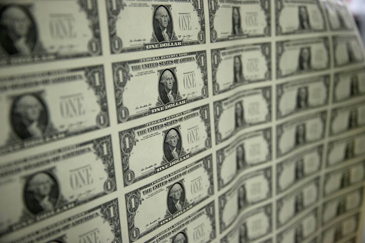 Operations At The Bureau Of Engraving And Printing As The $1 Bill Is Printed