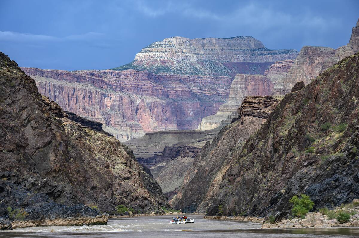 Rafting the Colorado River through Grand Canyon National Park in Arizona