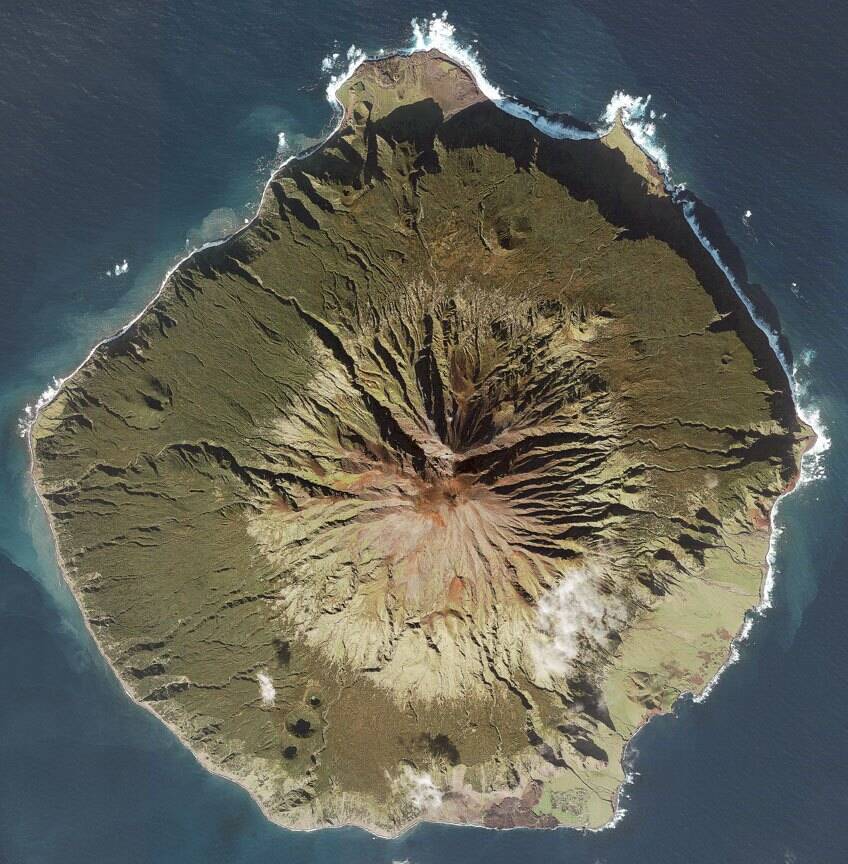 Satellite Image of Tristan Da Cunha Island, Saint Helena