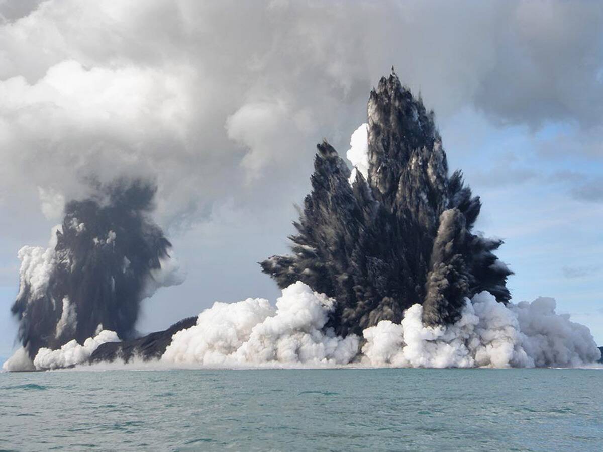 Undersea Volcano Erupts Off Of Tonga