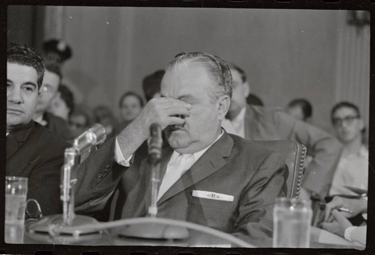 Carlos Marcello Testifying Before Senate Subcommittee