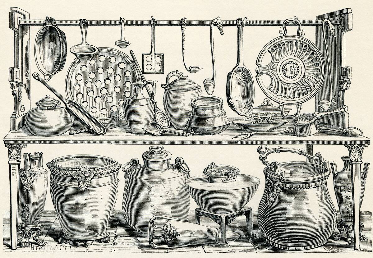 Cooking Utensils Found In Pompeii During Excavations