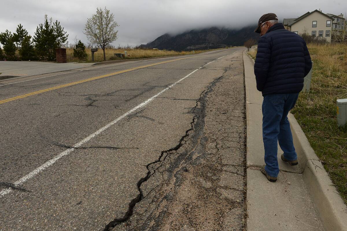 Homes being destroyed ancient and massive landslides in Colorado Springs, Colorado.
