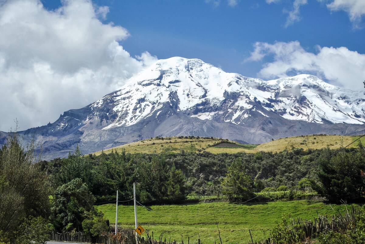 Landscape with Chimborazo volcano