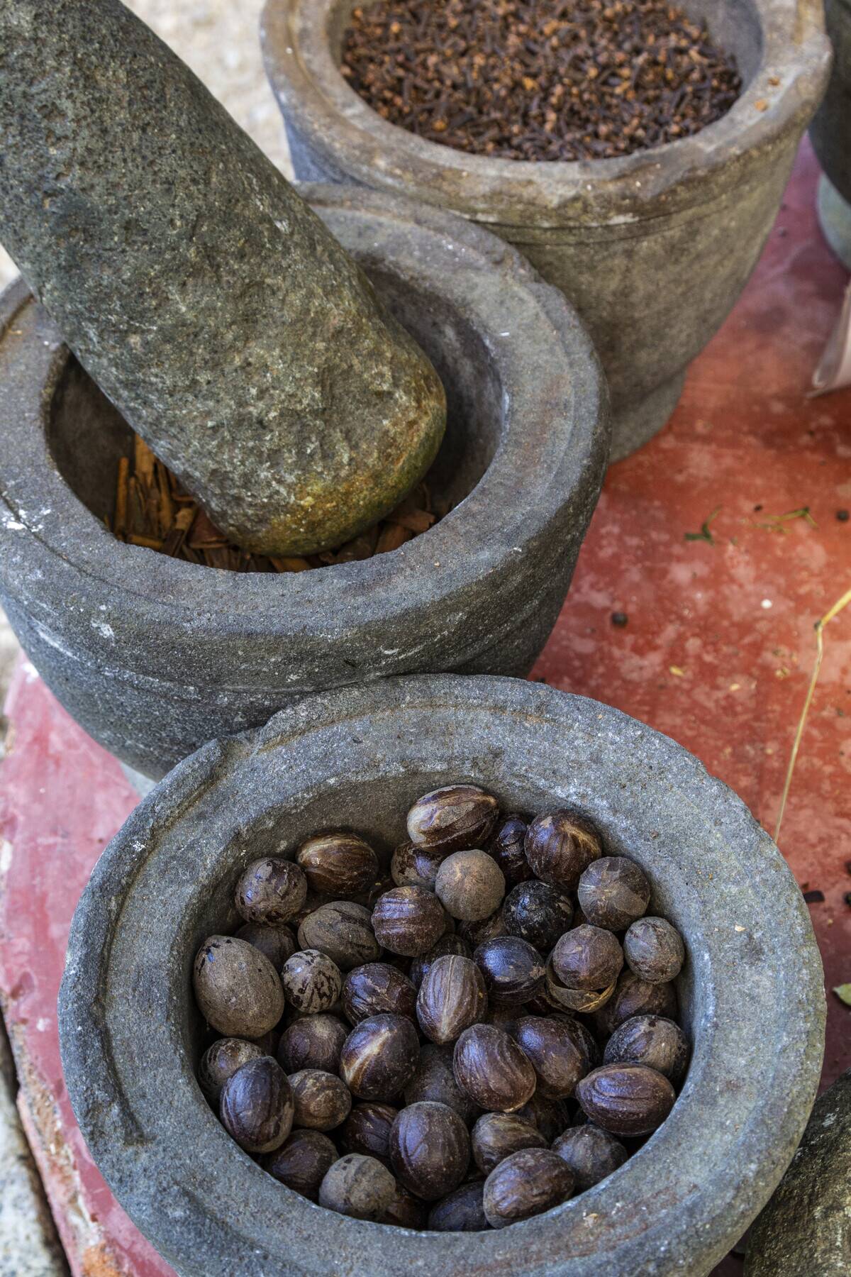 Mortar and Pestle at Penang Tropical Spice Garden is an...
