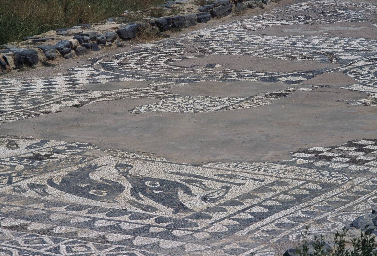 Mosaic floor remains, Elounda, Crete