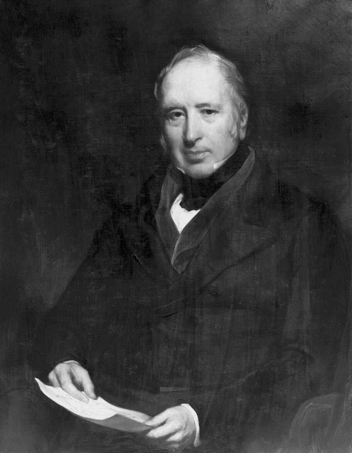 Sir George Cayley, British aviation pioneer, c 1820.