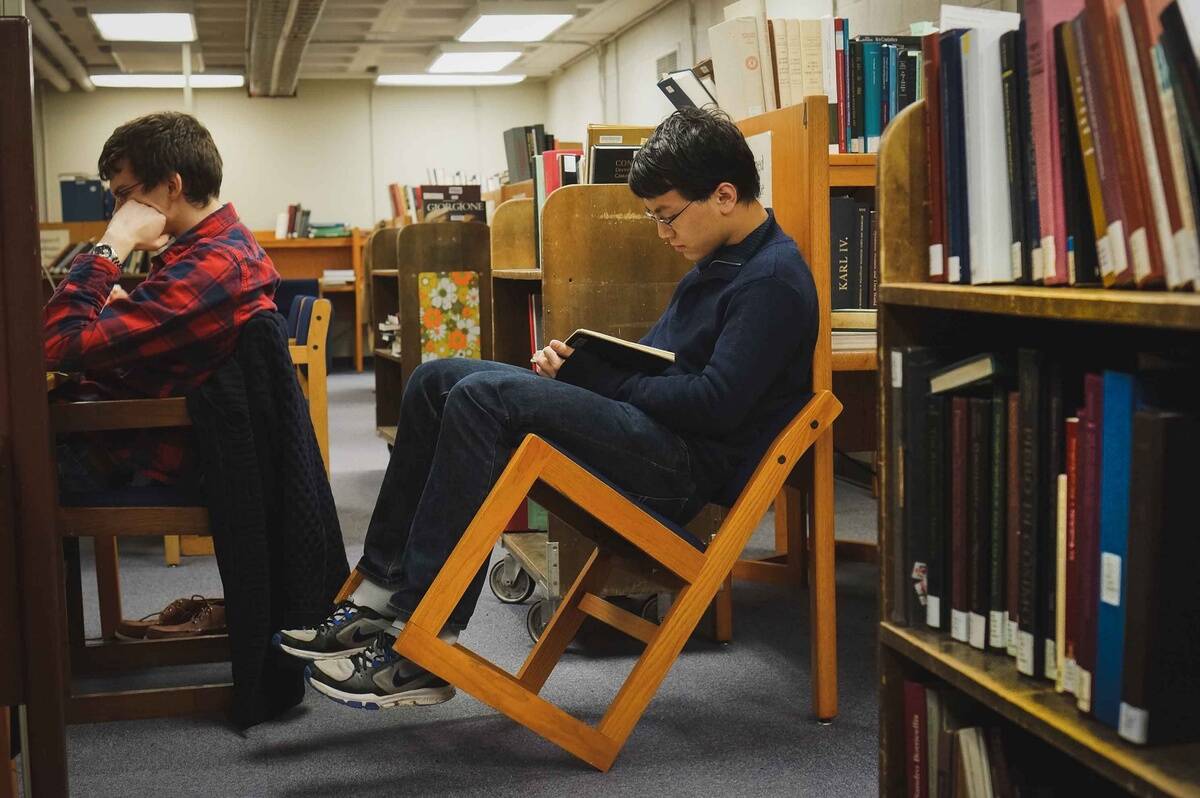 Studying In The Library