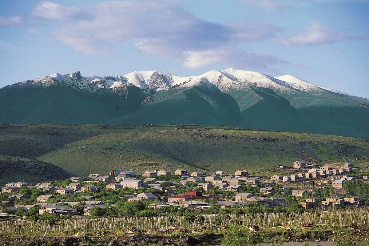 The town on the slopes of Mount Aragats, Ashtarak