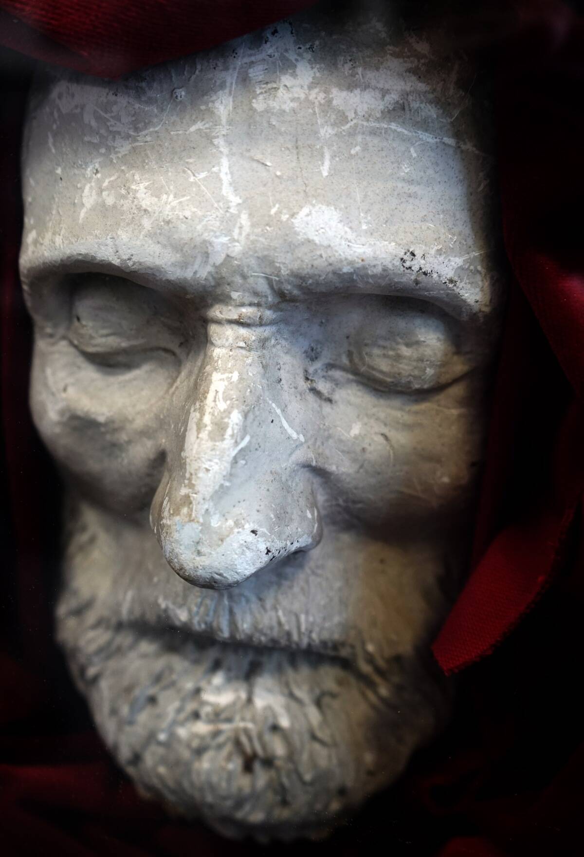 A Victorian plaster cast 'death mask' of an unknown man.