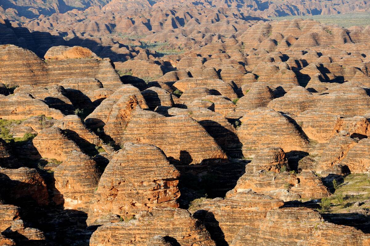 Aerial views of Bungle Bungles in Purnululu National Park