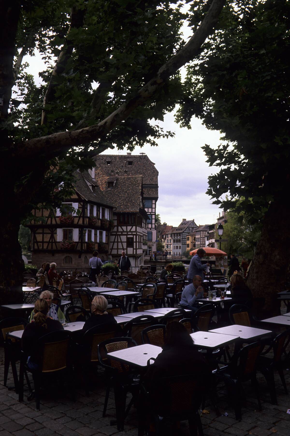 France, Alsace, Strasbourg, Old Town, Sidewalk Cafe