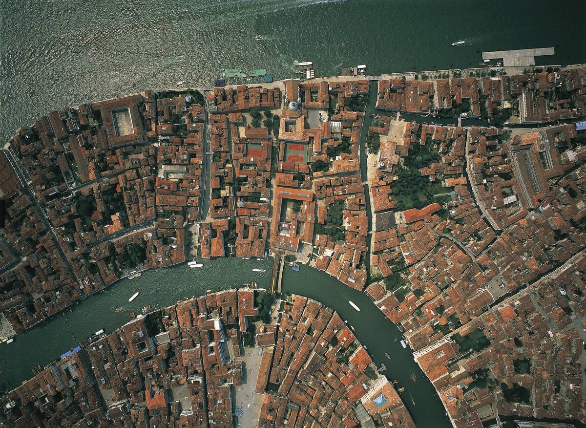 High angle view of a city, Venice, Veneto, Italy