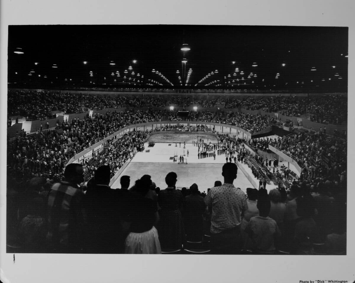 Los Angeles Sports Arena, interior view, Memorial Day dedication ceremony