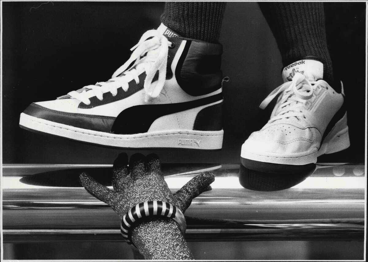 L-R Puma Awesome and Reebok.Joggers Become Respectable.At the Intercontinental.